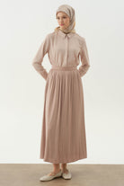 Büzgülü Etek - Bej TUGBA