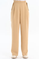 Cep Kapaklı Bol Paça Pantolon - Camel TUGBA