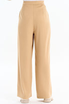 Cep Kapaklı Bol Paça Pantolon - Camel TUGBA