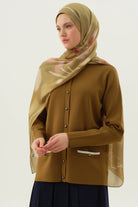 Cepleri Çizgi Detaylı Hırka - Olive TUGBA