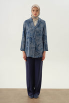 Cepli Bol Paça Pantolon - Lacivert TUGBA