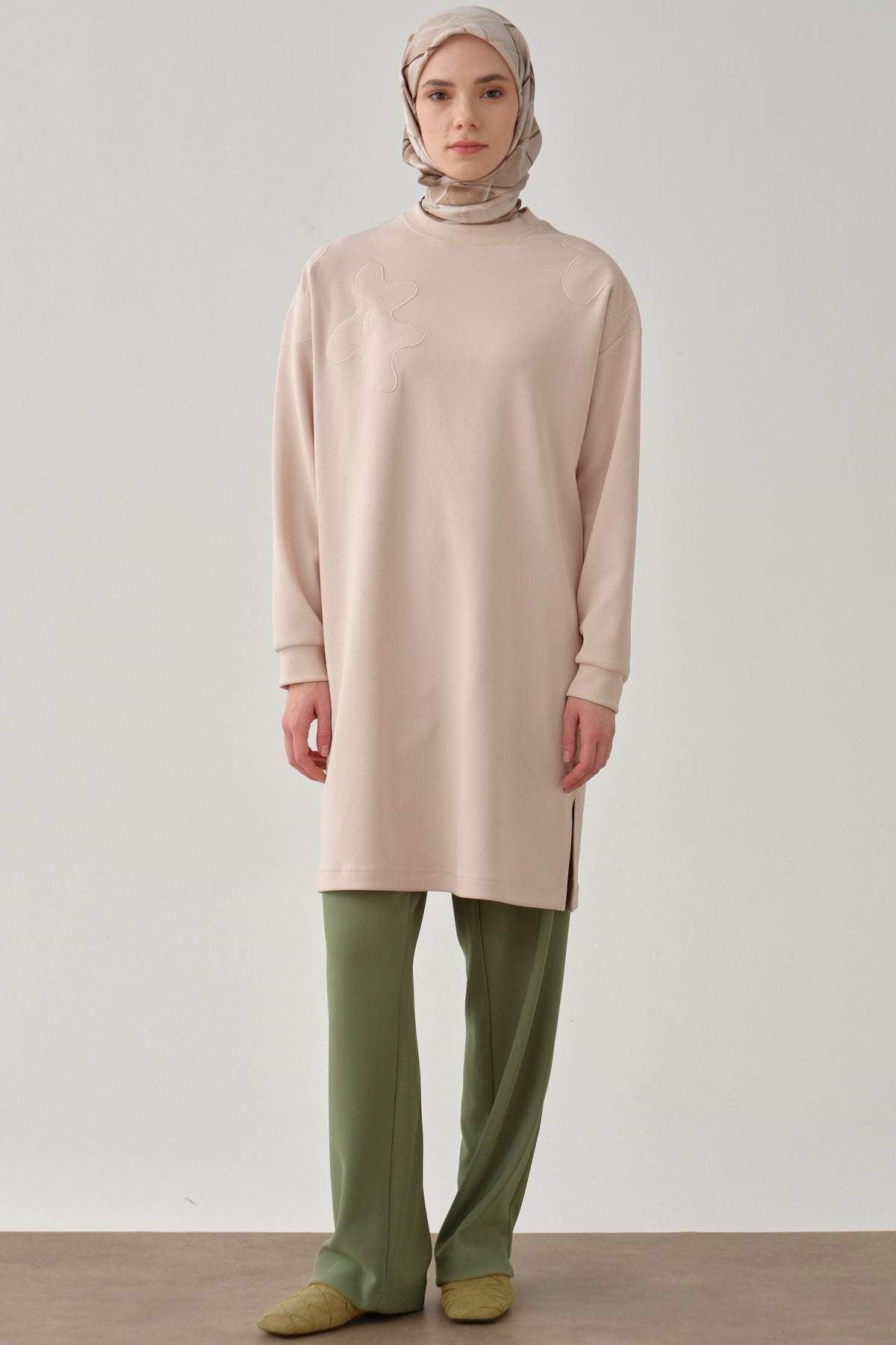 Cepli Boru Paça Örme Pantolon - Mint TUGBA