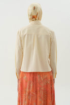 Cepli Crop Gömlek - Bej - Mercan TUGBA