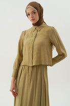 Cepli Crop Gömlek - Olive TUGBA