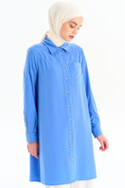 Cepli Kesik Detaylı Tunik - Mavi TUGBA