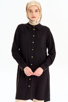 Cepli Kesik Detaylı Tunik - Siyah TUGBA