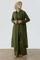 Cepli Kuşaklı Uzun Giy-Çık - Haki TUGBA