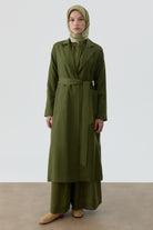 Cepli Kuşaklı Uzun Giy-Çık - Haki TUGBA