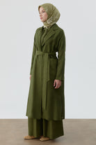 Cepli Kuşaklı Uzun Giy-Çık - Haki TUGBA