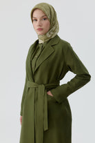 Cepli Kuşaklı Uzun Giy-Çık - Haki TUGBA