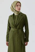 Cepli Kuşaklı Uzun Giy-Çık - Haki TUGBA