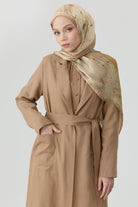 Cepli Kuşaklı Uzun Giy-Çık - Vizon TUGBA