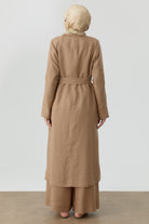 Cepli Kuşaklı Uzun Giy-Çık - Vizon TUGBA