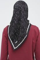 Çerçeveli Twill İpek Eşarp - Siyah TUGBA