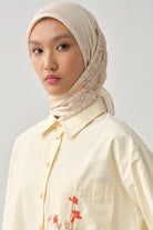 Süregan Twill İpek Eşarp - Krem TUGBA