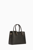 Çift Kulplu Metal Detaylı Çanta - Siyah TUGBA