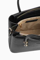 Çift Kulplu Metal Detaylı Çanta - Siyah TUGBA