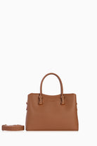 Çift Kulplu Metal Detaylı Çanta - Taba TUGBA