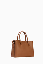 Çift Kulplu Metal Detaylı Çanta - Taba TUGBA