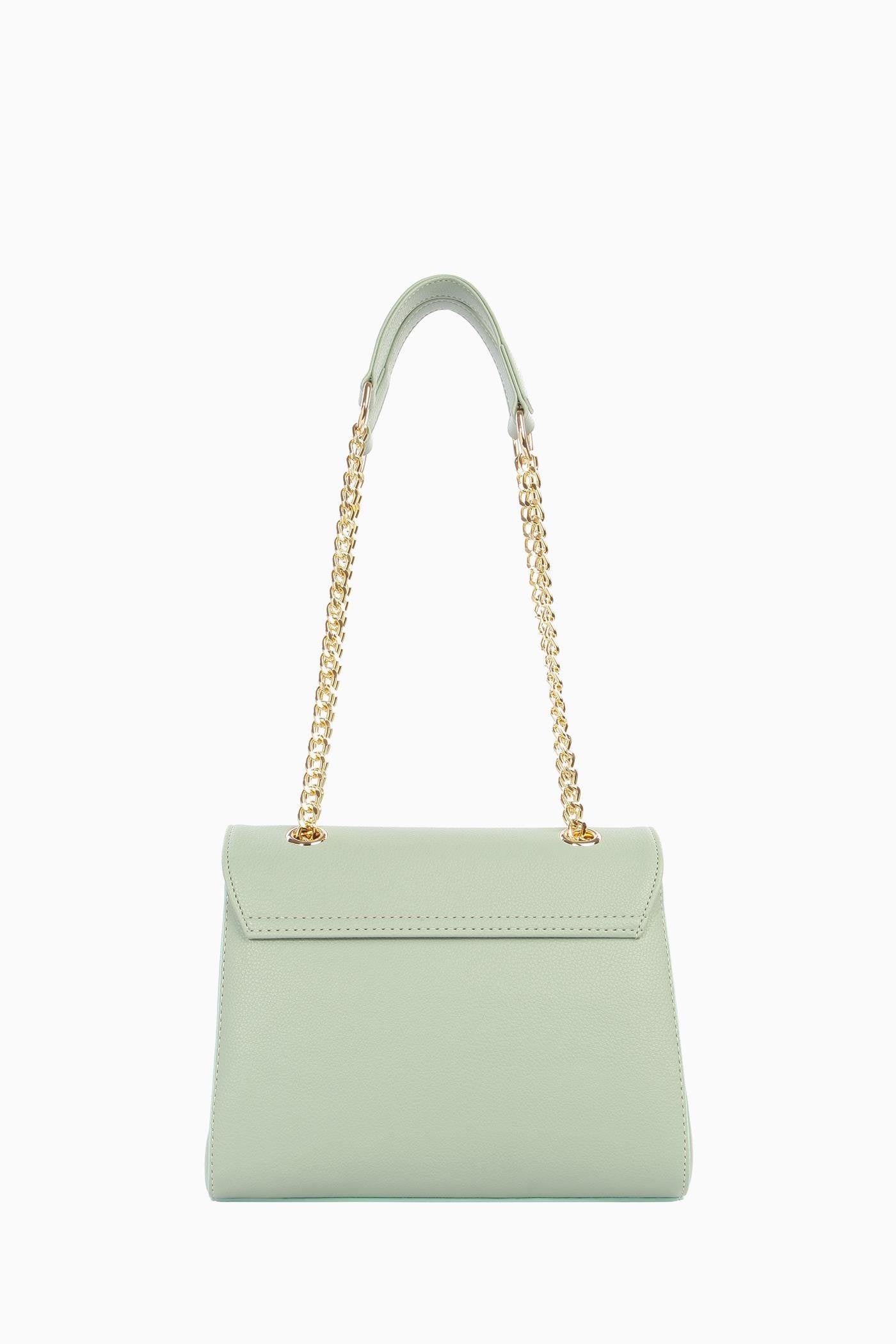 Çift Kulplu Zincirli Flap Çanta - Su Yeşili TUGBA