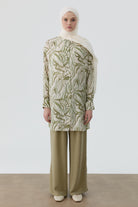Çift Pile Detaylı Pantolon - Olive TUGBA