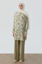 Çift Pile Detaylı Pantolon - Olive TUGBA