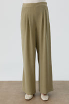 Çift Pile Detaylı Pantolon - Olive TUGBA