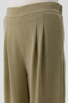 Çift Pile Detaylı Pantolon - Olive TUGBA
