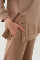 Çıtçıt Yırtmaç Detaylı Örme Tunik - Fındık TUGBA