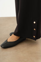 Çıtçıt Yırtmaç Detaylı Örme Tunik - Siyah TUGBA