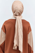 Çizgi Desen Viskon Şal - Bej TUGBA