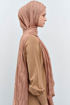 Çizgi Desen Viskon Şal - Bisküvi TUGBA