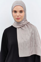 Çizgi Desen Viskon Şal - Koyu Gri TUGBA
