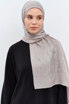 Çizgi Desen Viskon Şal - Koyu Gri TUGBA