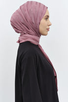 Çizgi Desen Viskon Şal - Gül Kurusu TUGBA