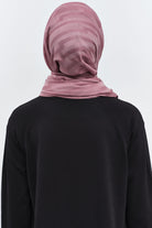 Çizgi Desen Viskon Şal - Gül Kurusu TUGBA