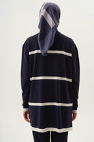 Çizgi Detaylı Tunik - Lacivert TUGBA