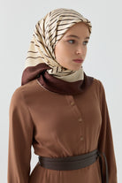 Ahenk Sura İpek Eşarp - Kahve TUGBA