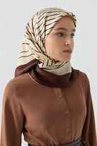 Ahenk Sura İpek Eşarp - Kahve TUGBA