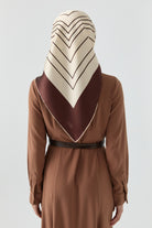 Ahenk Sura İpek Eşarp - Kahve TUGBA