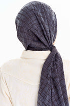 Çizik Desen Viskon Şal - Antrasit TUGBA