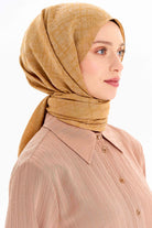 Çizik Desen Viskon Şal - Camel TUGBA