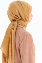 Çizik Desen Viskon Şal - Camel TUGBA