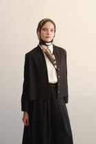 Wool Blend Button-Up Jacket - Brown