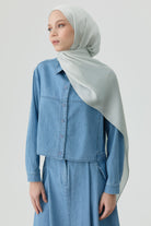Crop Denim Gömlek - Açık Mavi TUGBA