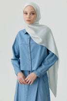 Crop Denim Gömlek - Açık Mavi TUGBA