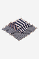 Çubuk Desenli Twill İpek Eşarp - Açık Mavi TUGBA