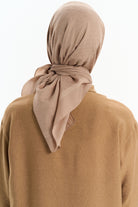 Dalga Desen Pamuk Eşarp - Vizon TUGBA