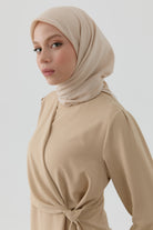 Dalga Desen Stil Eşarp - Bej TUGBA