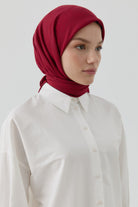 Dalga Desen Stil Eşarp - Bordo TUGBA